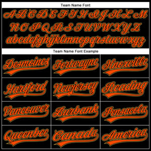 Custom Black Orange-Old Gold 3D Pattern Design Curve Solid Authentic Baseball Jersey