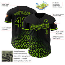 Загрузить изображение в средство просмотра галереи, Custom Black Neon Green 3D Pattern Design Leopard Print Fade Fashion Authentic Baseball Jersey
