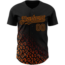 Загрузить изображение в средство просмотра галереи, Custom Black Texas Orange 3D Pattern Design Leopard Print Fade Fashion Authentic Baseball Jersey
