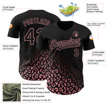 Загрузить изображение в средство просмотра галереи, Custom Black Medium Pink 3D Pattern Design Leopard Print Fade Fashion Authentic Baseball Jersey
