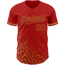 Загрузить изображение в средство просмотра галереи, Custom Red Old Gold 3D Pattern Design Leopard Print Fade Fashion Authentic Baseball Jersey
