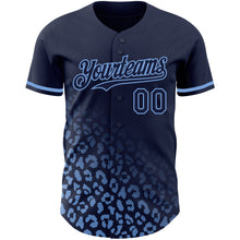 Загрузить изображение в средство просмотра галереи, Custom Navy Light Blue 3D Pattern Design Leopard Print Fade Fashion Authentic Baseball Jersey
