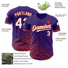 Load image into Gallery viewer, Custom Purple White-Orange 3D Pattern Design Leopard Print Fade Fashion Authentic Baseball Jersey
