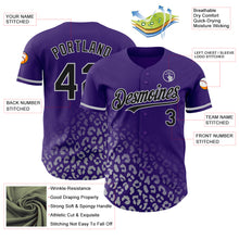 Загрузить изображение в средство просмотра галереи, Custom Purple Black-Gray 3D Pattern Design Leopard Print Fade Fashion Authentic Baseball Jersey
