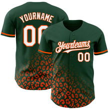 Charger l&#39;image dans la galerie, Custom Green White-Orange 3D Pattern Design Leopard Print Fade Fashion Authentic Baseball Jersey
