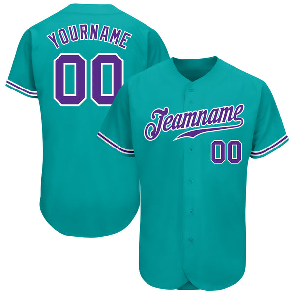 Cheap Custom Aqua Purple-White Authentic Baseball Jersey Free Shipping –  CustomJerseysPro