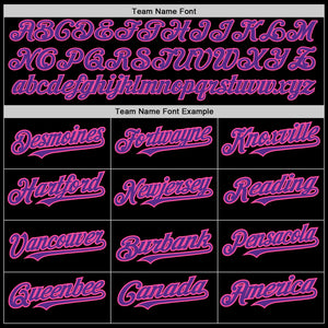 Custom Black Purple-Pink 3 Colors Arm Shapes Authentic Baseball Jersey