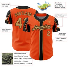 Charger l&#39;image dans la galerie, Custom Orange Old Gold-Black 3 Colors Arm Shapes Authentic Baseball Jersey
