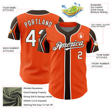 Charger l&#39;image dans la galerie, Custom Orange White-Brown 3 Colors Arm Shapes Authentic Baseball Jersey
