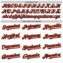 Charger l&#39;image dans la galerie, Custom White Navy-Orange 3 Colors Arm Shapes Authentic Baseball Jersey
