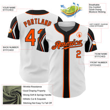 Загрузить изображение в средство просмотра галереи, Custom White Orange-Black 3 Colors Arm Shapes Authentic Baseball Jersey
