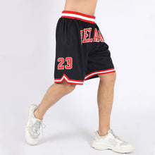 Load image into Gallery viewer, Custom Black Red-White Authentic Throwback Basketball Shorts
