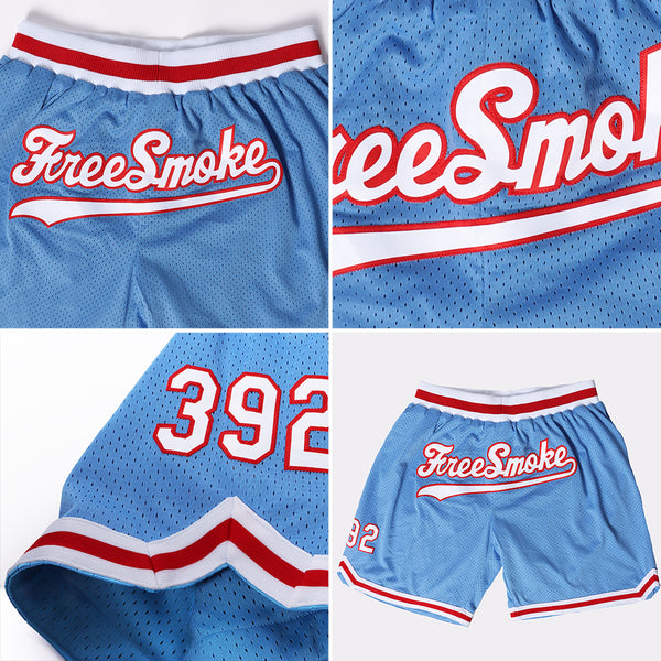 Sale Build White Basketball Authentic Light Blue Throwback Shorts Kelly  Green – CustomJerseysPro