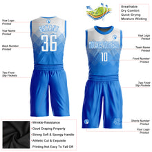 Load image into Gallery viewer, Custom Powder Blue White Round Neck Sublimation Basketball Suit Jersey
