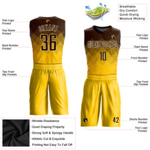 Load image into Gallery viewer, Custom Yellow Brown-Cream Round Neck Sublimation Basketball Suit Jersey
