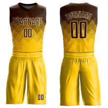 Load image into Gallery viewer, Custom Yellow Brown-Cream Round Neck Sublimation Basketball Suit Jersey
