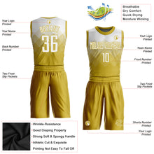 Load image into Gallery viewer, Custom Old Gold White Round Neck Sublimation Basketball Suit Jersey
