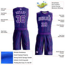 Загрузить изображение в средство просмотра галереи, Custom Purple White Round Neck Sublimation Basketball Suit Jersey
