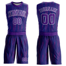 Загрузить изображение в средство просмотра галереи, Custom Purple White Round Neck Sublimation Basketball Suit Jersey
