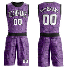 Charger l&#39;image dans la galerie, Custom Purple White-Black Round Neck Sublimation Basketball Suit Jersey
