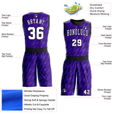 Load image into Gallery viewer, Custom Purple White-Black Round Neck Sublimation Basketball Suit Jersey
