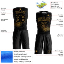 Load image into Gallery viewer, Custom Black Old Gold Round Neck Sublimation Basketball Suit Jersey
