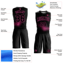 Load image into Gallery viewer, Custom Black Pink Round Neck Sublimation Basketball Suit Jersey
