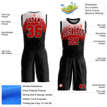 Load image into Gallery viewer, Custom Black Red-White Round Neck Sublimation Basketball Suit Jersey
