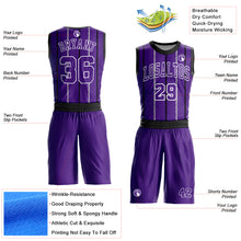 Загрузить изображение в средство просмотра галереи, Custom Purple Black-White Round Neck Sublimation Basketball Suit Jersey
