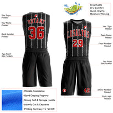 Load image into Gallery viewer, Custom Black Red-White Round Neck Sublimation Basketball Suit Jersey
