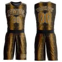 Laden Sie das Bild in den Galerie-Viewer, Custom Black Old Gold-White Animal Fur Print Round Neck Sublimation Basketball Suit Jersey
