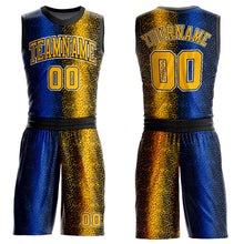 Load image into Gallery viewer, Custom Black Gold-Royal Animal Fur Print Round Neck Sublimation Basketball Suit Jersey
