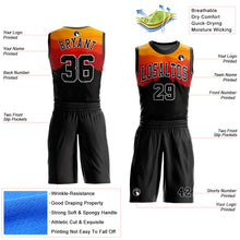 Load image into Gallery viewer, Custom Black Gold-Red Round Neck Sublimation Basketball Suit Jersey
