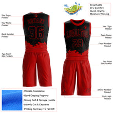 Загрузить изображение в средство просмотра галереи, Custom Black Red Color Splash Round Neck Sublimation Basketball Suit Jersey
