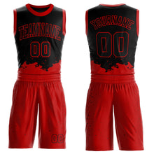 Загрузить изображение в средство просмотра галереи, Custom Black Red Color Splash Round Neck Sublimation Basketball Suit Jersey
