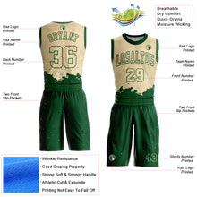 Загрузить изображение в средство просмотра галереи, Custom Cream Green Color Splash Round Neck Sublimation Basketball Suit Jersey
