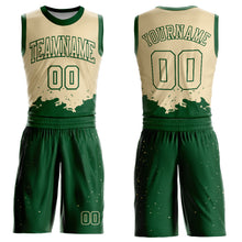 Загрузить изображение в средство просмотра галереи, Custom Cream Green Color Splash Round Neck Sublimation Basketball Suit Jersey
