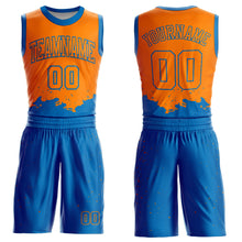 Загрузить изображение в средство просмотра галереи, Custom Bay Orange Blue Color Splash Round Neck Sublimation Basketball Suit Jersey
