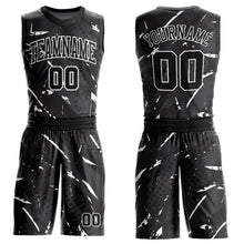 Загрузить изображение в средство просмотра галереи, Custom Black White Bright Lines Round Neck Sublimation Basketball Suit Jersey
