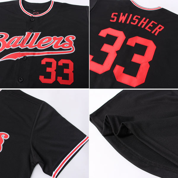 Custom Gray Crimson-Black Authentic Baseball Jersey Discount