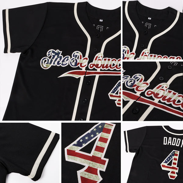 Cheap Custom Cream Vintage USA Flag-Black Authentic Baseball Jersey Free  Shipping – CustomJerseysPro