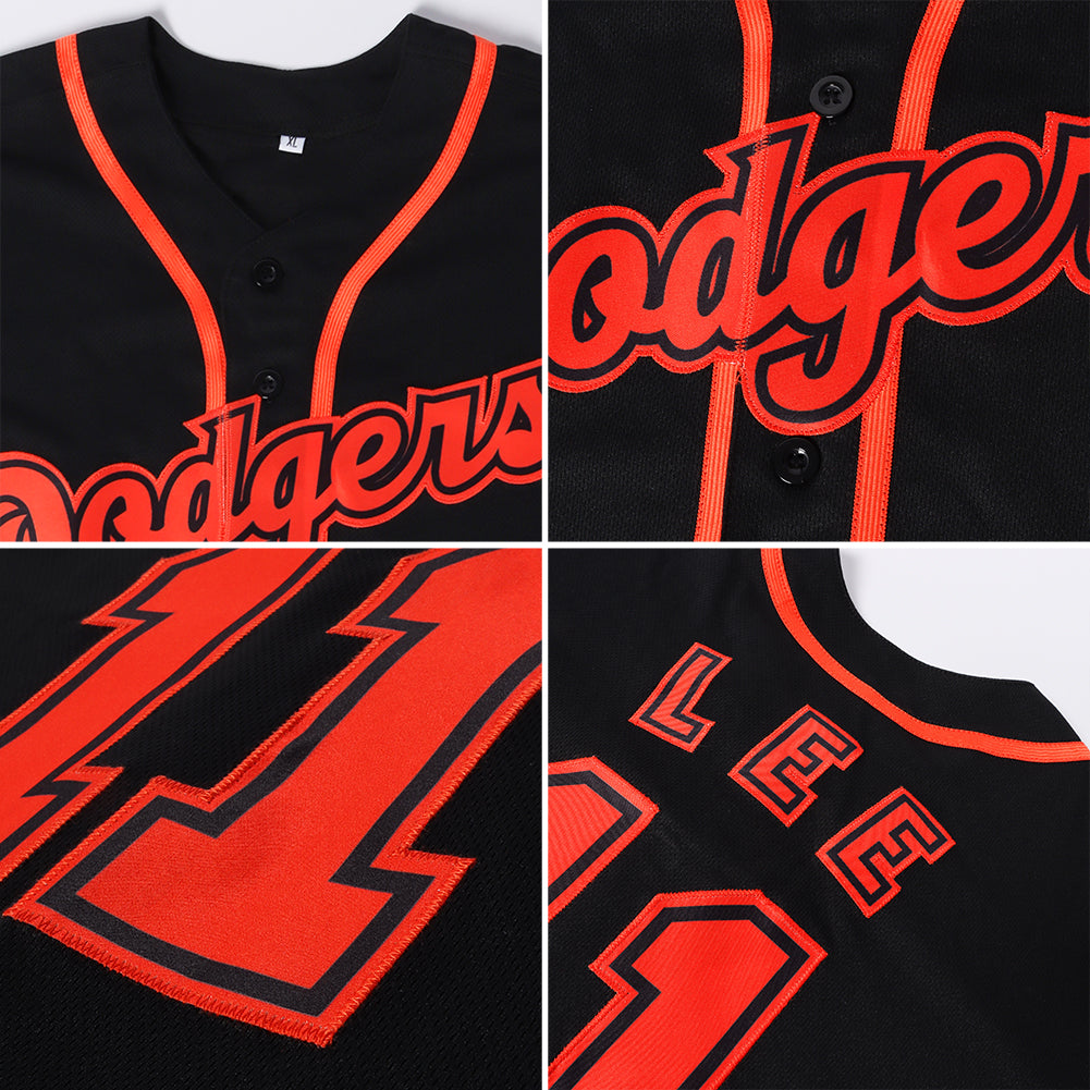 Custom Black Black-Red Authentic Baseball Jersey – CustomJerseysPro