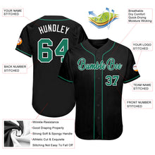 Load image into Gallery viewer, Custom Black Kelly Green-White Authentic Baseball Jersey
