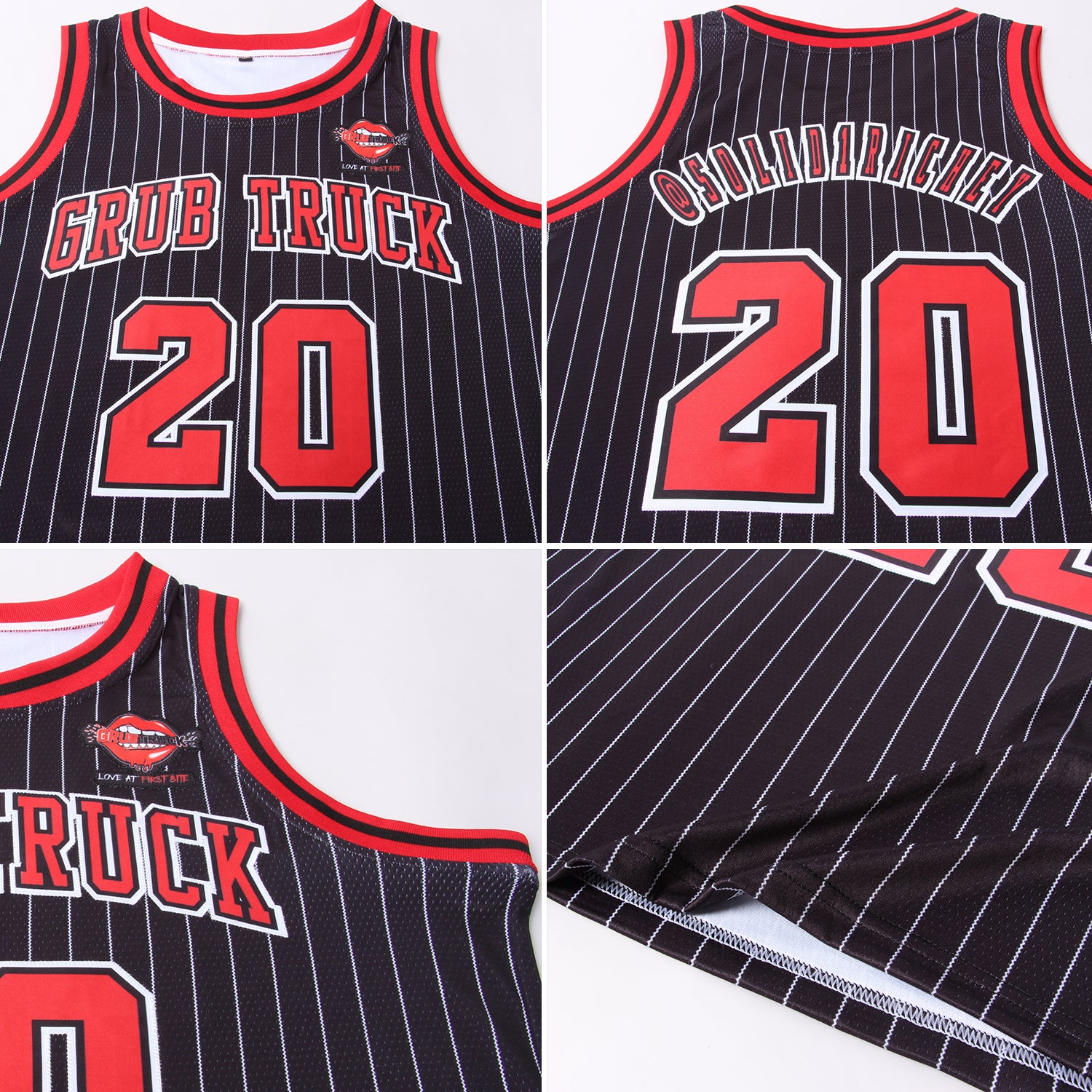 Cheap Custom Red White Pinstripe Black-White Authentic Basketball Jersey  Free Shipping – CustomJerseysPro