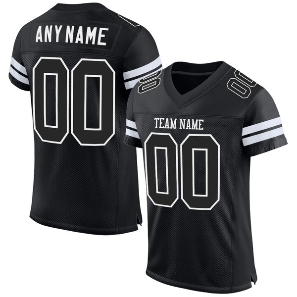 Cheap Custom Black White-Red Mesh Authentic Football Jersey Free Shipping –  CustomJerseysPro