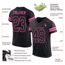 Charger l&#39;image dans la galerie, Custom Black Black-Pink Mesh Authentic Football Jersey
