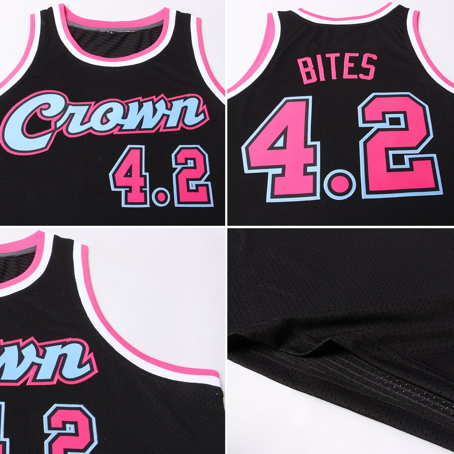 Cheap Custom Light Blue Pink-Black Authentic Throwback Basketball Jersey  Free Shipping – CustomJerseysPro