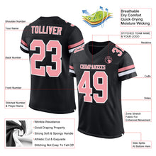 Загрузить изображение в средство просмотра галереи, Custom Black Medium Pink-White Mesh Authentic Football Jersey
