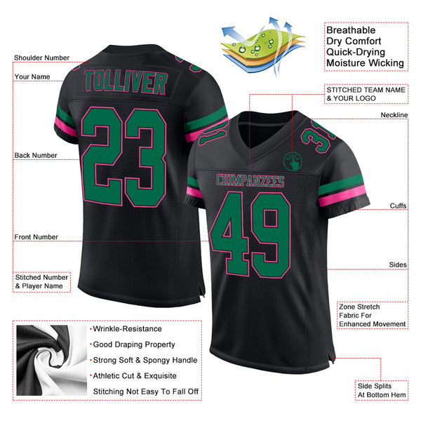 Custom Pink White Mesh Authentic Football Jersey – CustomJerseysPro