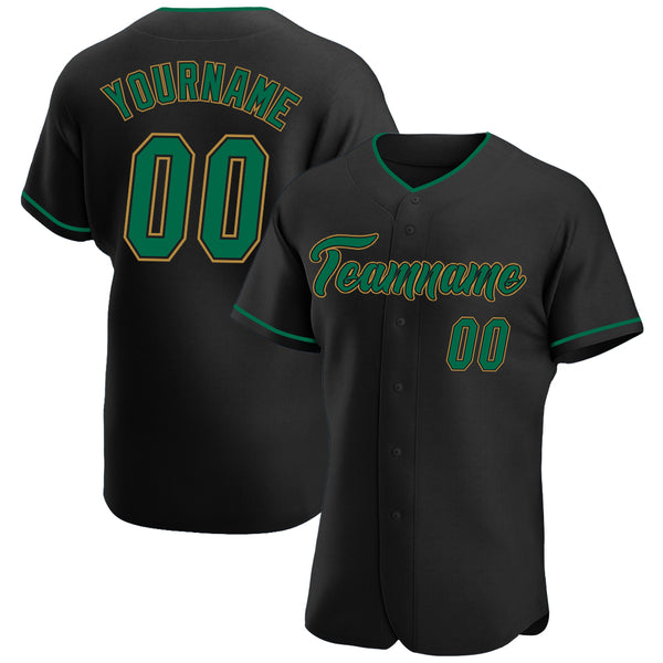 Sale Build Black Baseball Authentic Kelly Green Jersey Old Gold –  CustomJerseysPro